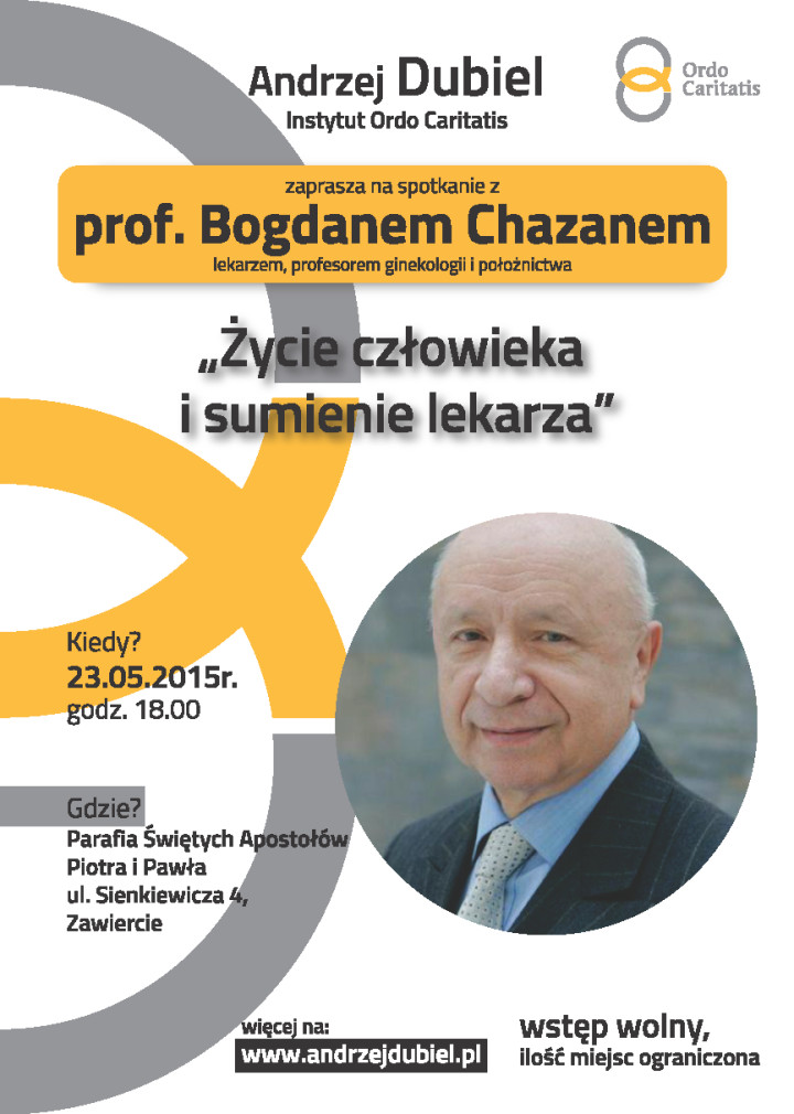Plakat Prof. Chazan w Zawierciu